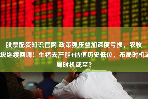 股票配资知识官网 政策强压叠加深度亏损，农牧渔板块继续回调！生猪去产能+估值历史低位，布局时机或至？